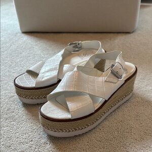 Vince Camuto White Platform Sandals